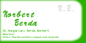 norbert berda business card